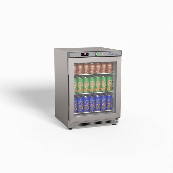 Fed-x Thermaster Stainless Steel Upright Static Display Fridge Xr200sg