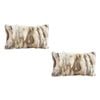 SOGA 2X 30cm Coffee Rabbit Fur Throw Pillows