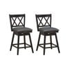 Costway 2x Swivel Bar Stool Height Counter Dining Chair Upholstered Armlesschair W/backrest 96cm Black
