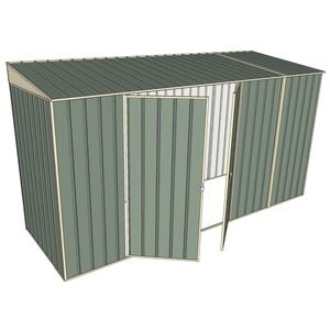 Build-A-Shed 1.2 x 3.7 x 2.0m Skillion Double Hinged Side Doors Shed - Green
