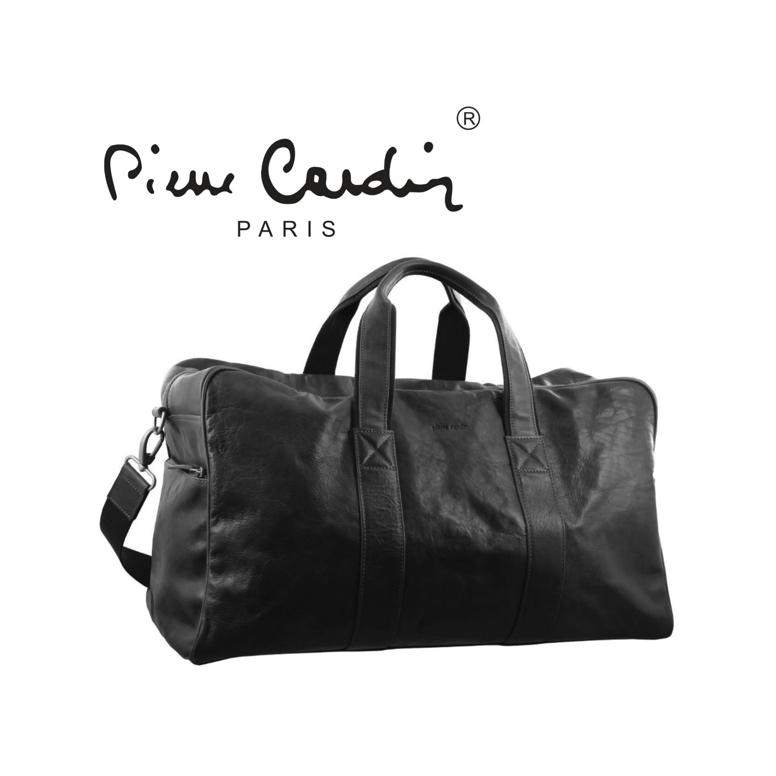 Pierre Cardin Rustic Leather Travel Bag Overnight Business Weekend Luggage Black Bunnings Australia