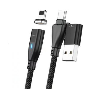 TEGAL USB & Type C Dual Magnetic Charging Cable iOS 1m Black