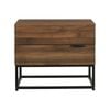 Design Square Lucia Nightstand Bedside Side Table W/ 2-Drawers - Walut
