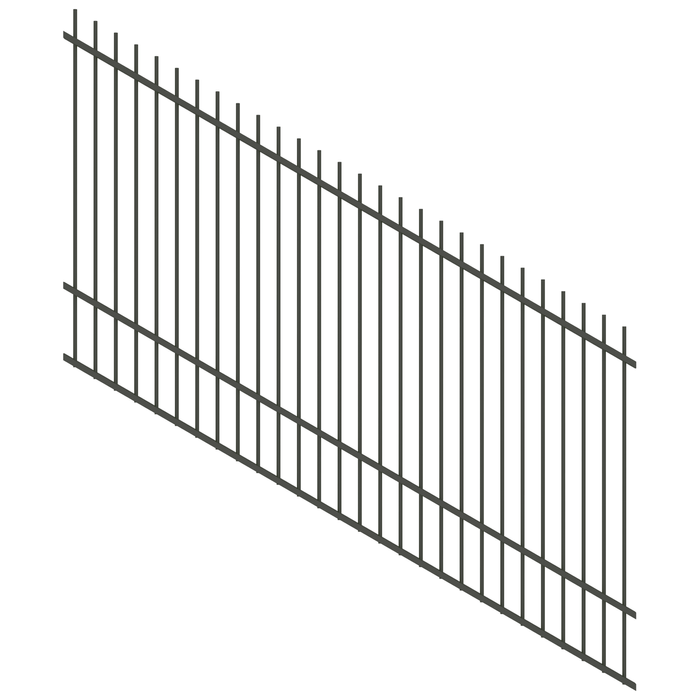 ProtectorAl 1201 - 2400 x 1500mm Woodland Grey Raked 16-30º Picket Top Pool Fence Panel