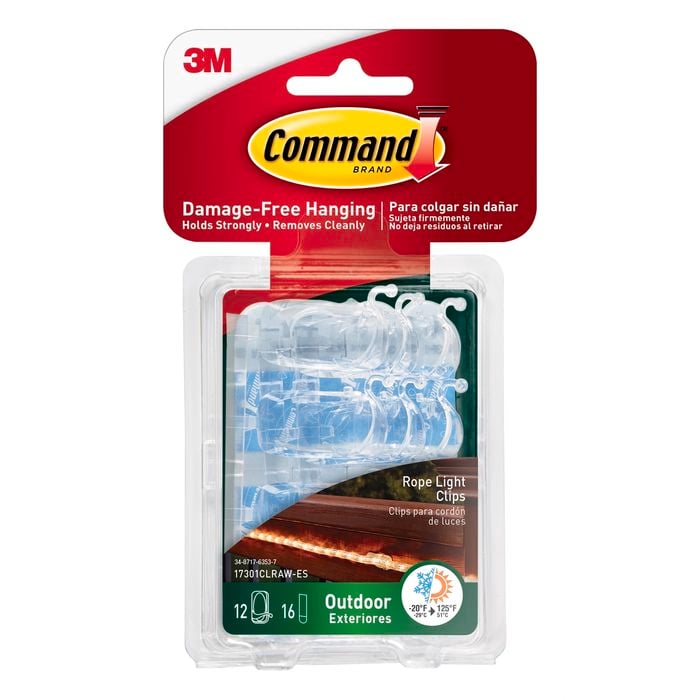 Command Outdoor Rope Light Clips With Foam Strips