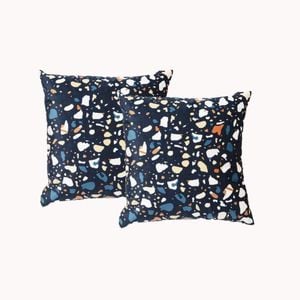 Renee Taylor Poly Velvet Printed Terazzo 50x50cm Twin Pack Filled Cushion