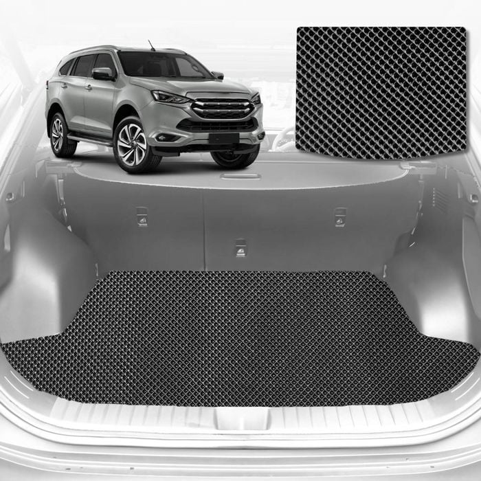 6D Diamond Car Boot Mat for Isuzu MU-X 2021-Current-Cargo Mat-Black-Outback GT