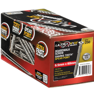 Bremick 14G x 60mm Stainless Steel 316 T30 Trim Decking Screws - 250 Pack