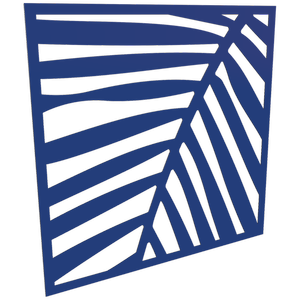 ProtectorAl 300 - 1200 x 300 - 1200mm Dark Blue / Gloss White Palm Unframed Composite Deco Panel
