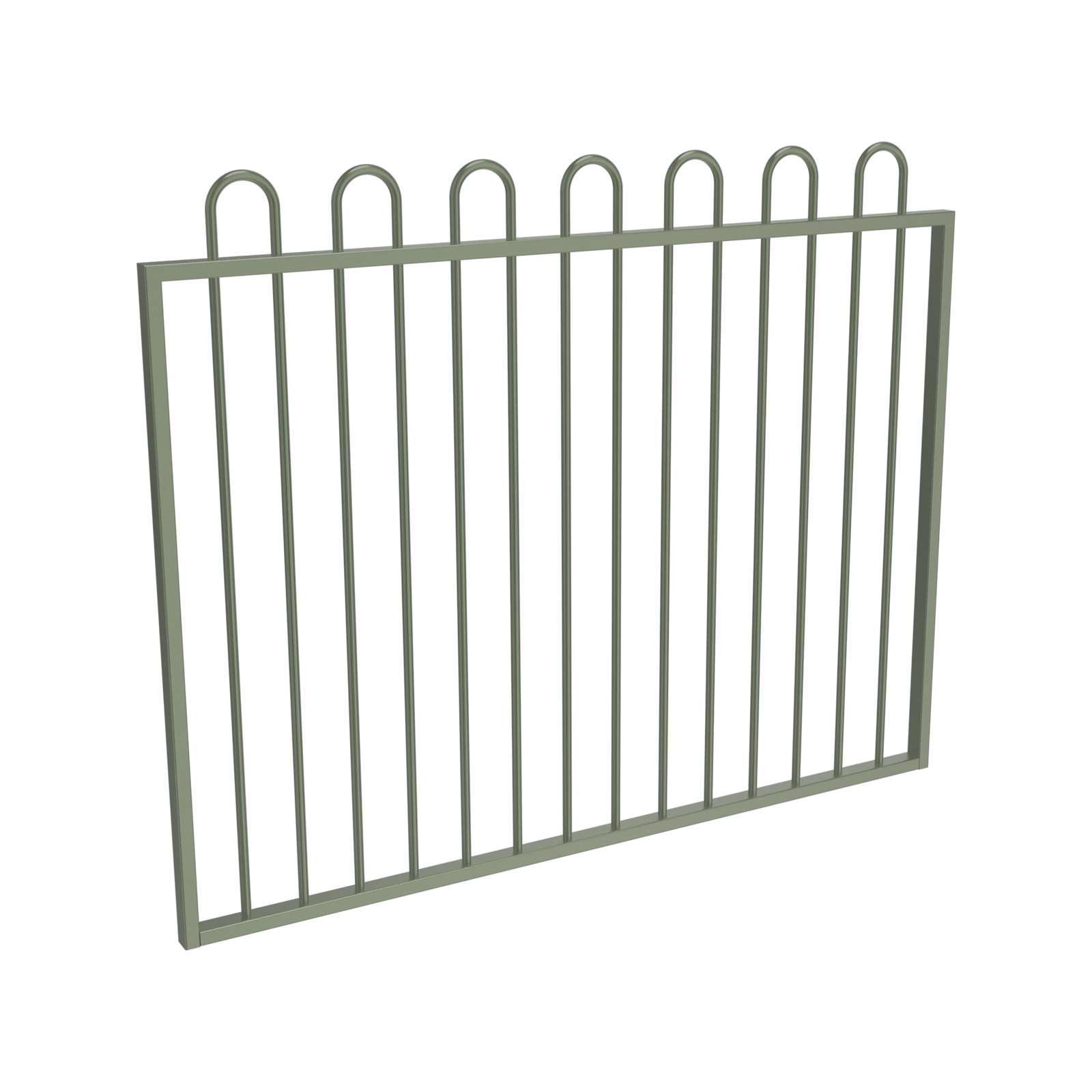 ProtectorAl 1201 - 1500 x 1500mm Pale Eucalypt Aluminium Garden Gate Loop Top With Mid Rail thumbnail 2