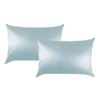 Royal Comfort Mulberry Silk Hypoallergenic Pillowcase Twin Pack Peri Winkle Blue Standard