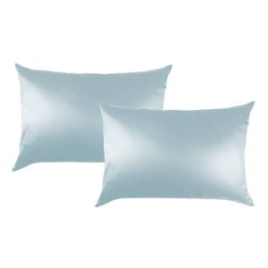 Royal Comfort Mulberry Silk Hypoallergenic Pillowcase Twin Pack Peri Winkle Blue Standard
