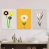 3pcs Abstract Flower with Black & Yellow Print 100% Australian Made 3 x 40x60cm (Metal Print)
