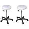 vidaXL 2x Office Stools White Faux Leather Computer Desk Task Chair Seating