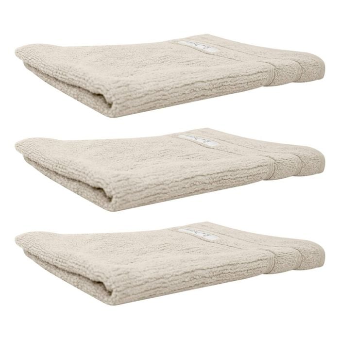 3x Bas Phillips Cairo Ribbed Collection Cotton Hand Towel 60x40cm Desert