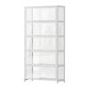 Oikiture Display Cabinet Storage 5-tier Shelves Tall Clear Bookcase Rack White