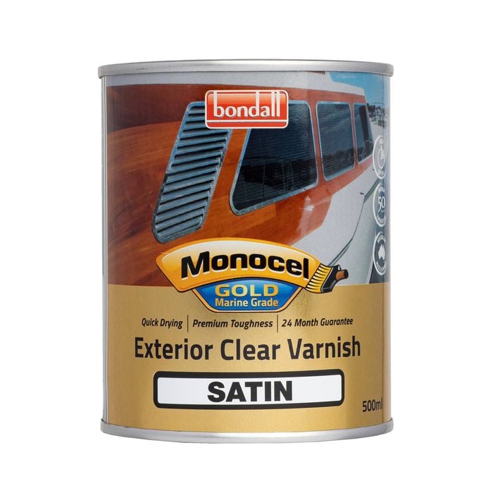Bondall 500ml Monocel Clear Satin Gold Marine Grade Timber Finish