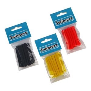 Swimerz Assist Hook Sleeves, 4mm Shrink Tube, Black, Yellow & Red, 50mml. Qty 45.