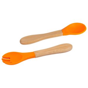 Tiny Dining Bamboo Baby Weaning Fork & Spoon Set