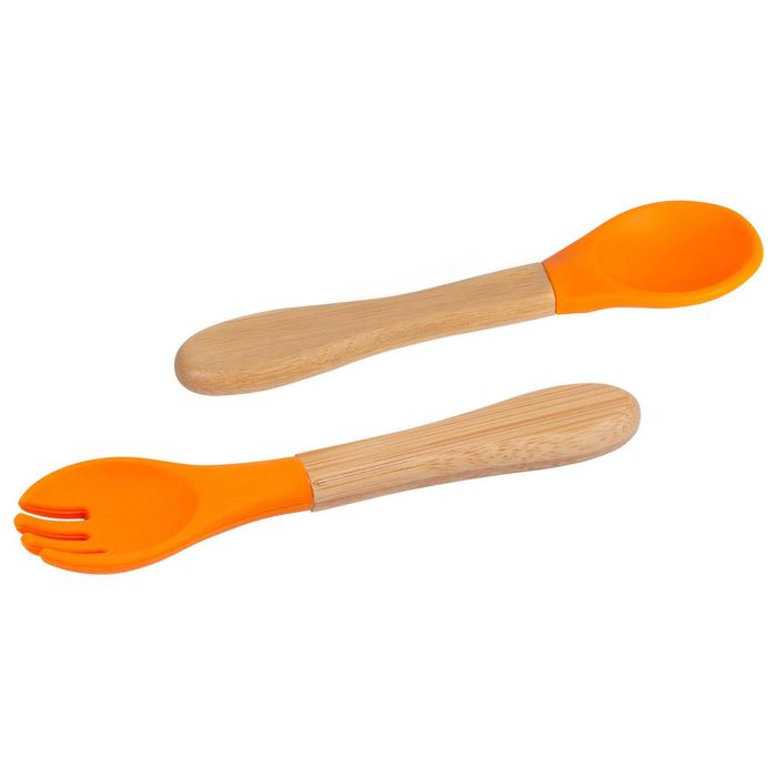 Tiny Dining Bamboo Baby Weaning Fork & Spoon Set