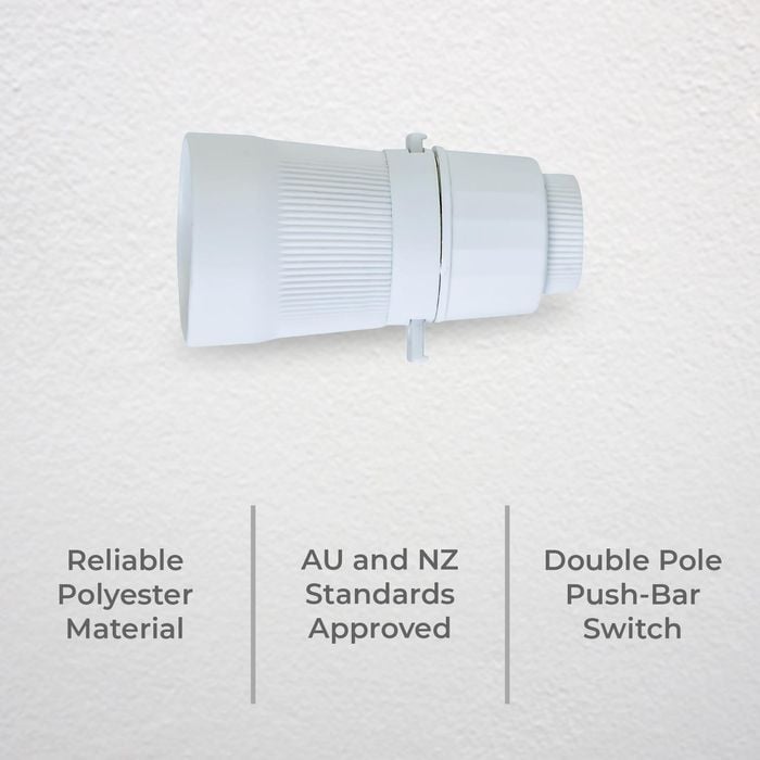 DETA White Push Bar Switch Lamp Holder Bunnings Australia