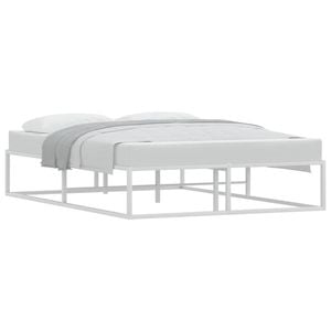 vidaXL Bed Frame without Mattress White 137x187 cm Double Metal