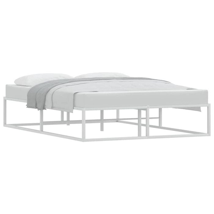 vidaXL Bed Frame without Mattress White 137x187 cm Double Metal