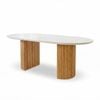 Avila 230cm Flute Dining Table Ceramic Stone Top Natural