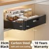 Kitchen Cabinet Pull Out Slide Drawer Shelf Organiser Rack Storage Holder Spices,no Drill Slide Out Drawers 35cm Black