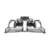 Ignite Laser Formula Race Car Front View Silhouette Metal Wall Art Rustic Metal 23.6" - 60 cm