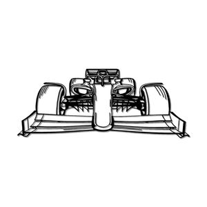 Ignite Laser Formula Race Car Front View Silhouette Metal Wall Art Rustic Metal 23.6" - 60 cm