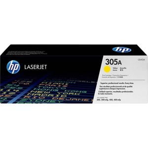 HP 305A (CE412A) Original Standard Yield Laser Toner Cartridge - Single Pack - Yellow - 1 Each - 2600 Pages