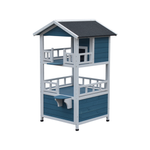 YES4PETS Double Story Cat Shelter Condo with Escape Door Rainproof Kitty House