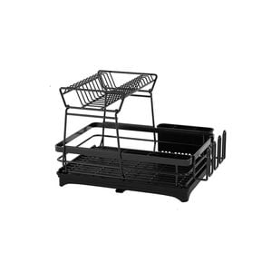 CARLA HOME 2-Tier Dish Drying Rack for Kitchen Counter with Drainboard, Utensil Holder, Cup Rack & Cutlery Organizer