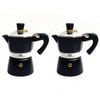 2PK Coffee Culture Aluminium 1-Cup Espresso Stovetop Coffee Maker Brew Pot Black