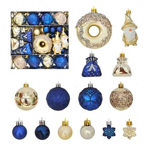 Catzon 60 Pcs Christmas Ornaments with Gnome Donuts Snowflakes for Xmas Party Decor-Set 7