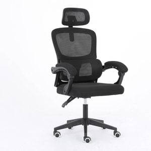 La Bella Black Ergonomic Office Chair - Lumbar Support, Adjustable Headrest VELTRA