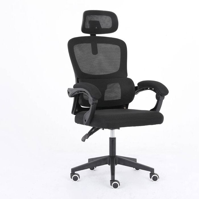 La Bella Black Ergonomic Office Chair - Lumbar Support, Adjustable Headrest VELTRA