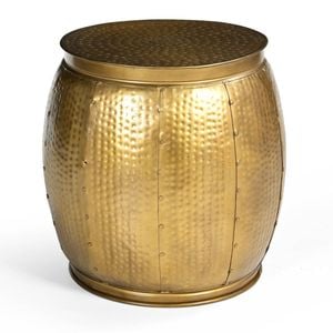 Brass Look Hammered Side Table