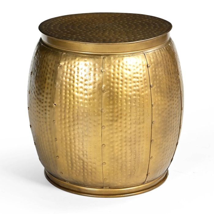 Brass Look Hammered Side Table