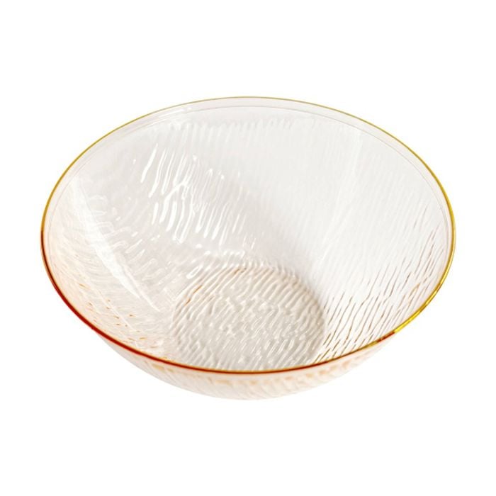 6x 10pc Partyware Reusable Heavy Duty Bowl Set W/ Gold Rim 148x68mm