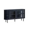 Lenora Buffet Unit Sideboard Credenza Cabinet 148cm 2 Doors Slat Black