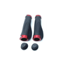 Ergonomic Handlebar Grips With Alloy Lock Rings – Red & Black
