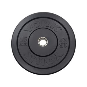 York 15KG Black Rubber Training Bumper Plate Single