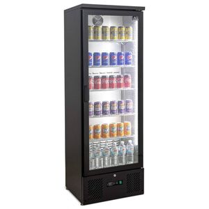 AG Equipment 300L Upright Glass Door Display / Backbar Fridge - Black B300G
