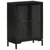 vidaXL Sideboard Buffet Storage Side Cabinet Black Hardwood Mango and Iron