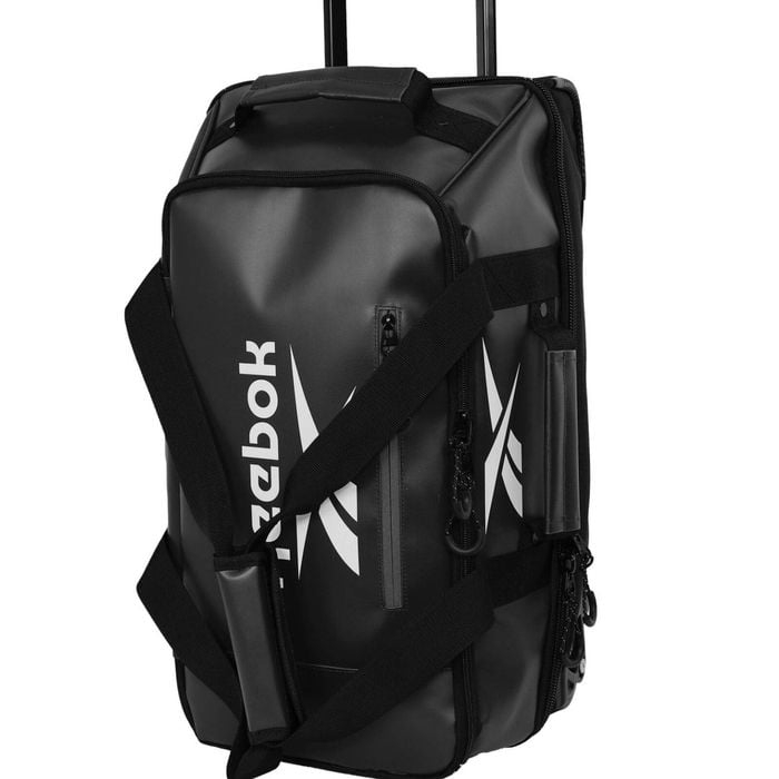 Reebok All Star Cabin 39l Leather Film Soft Shell Trolley Suitcase Luggage Black