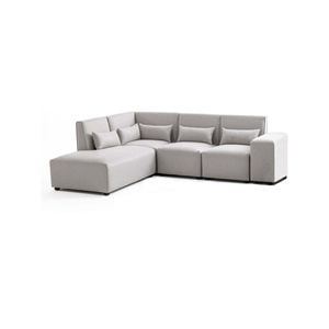 Foret 5 Seater Sofa Modular Corner Lounge Couch Fabric Left Chaise Ottoman Beige L Shape