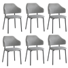 Oikiture 6PC Dining Chair Fabric Grey&Black