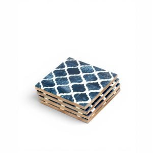 Lattice Pattern Wooden Coasters (set Of 4)